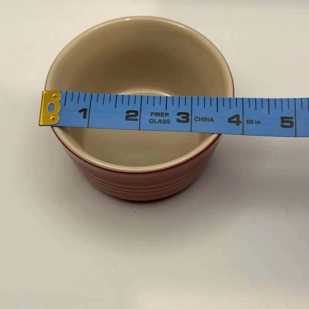 Le Creuset Cerise Red Ramekin Stoneware Custard Cup Ombre